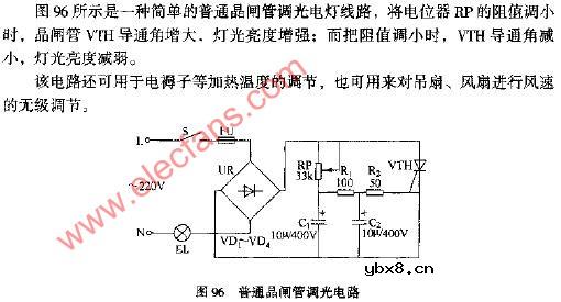 普通晶闸管调光电路图