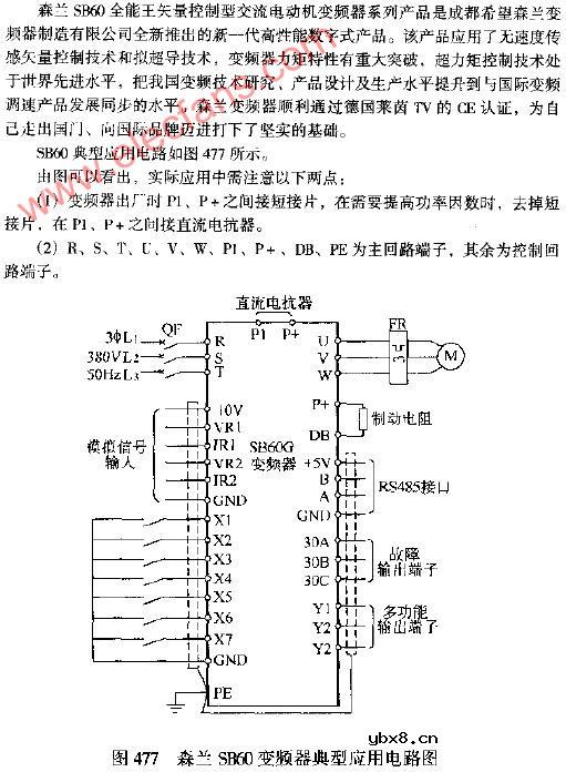 森兰SB60变频器典型应用电路图