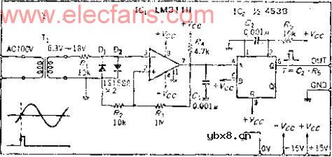 可以检测交流电源波形零点的同步脉冲发生器
