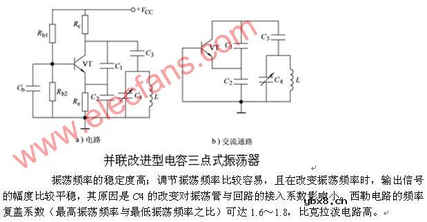 并联改进型电容三点式振荡器原理及电路