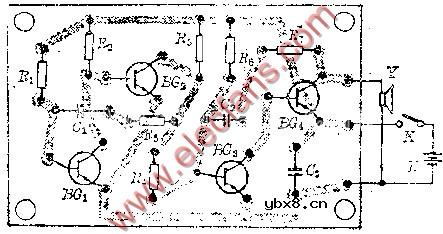 模拟救护车电笛音响器电路图