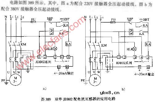 双华JDB02配电流互感器的应用电路图