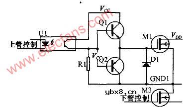 改进型双电源光电耦合上管驱动电路
