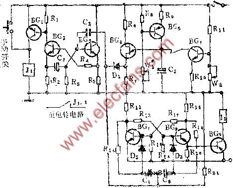 简易自动打铃装置电路图