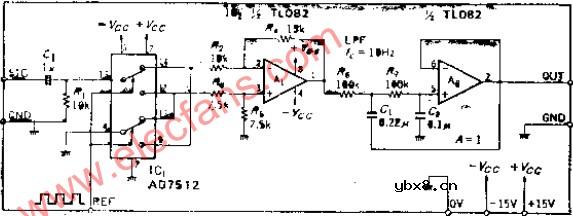 采用模拟开关和差动放大器使电路简化的同步检波电路