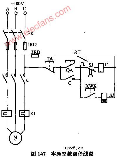 车床空载自停电路图