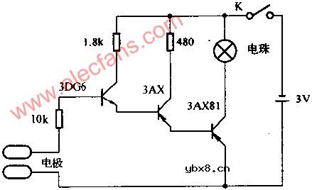 婴儿尿布干湿检查器电路图