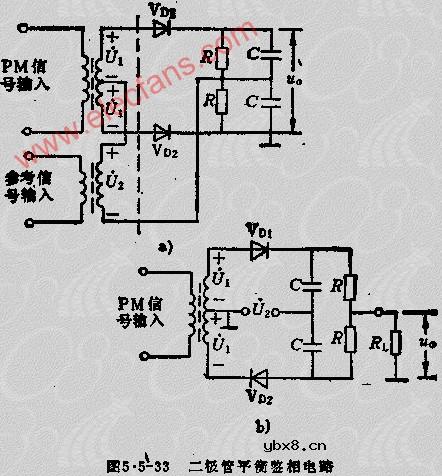 PM信号的解调电路--二极管平衡鉴相器