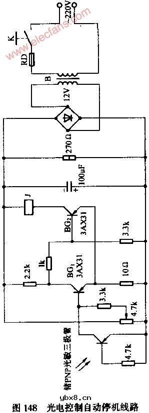 光电控制自动停机电路图