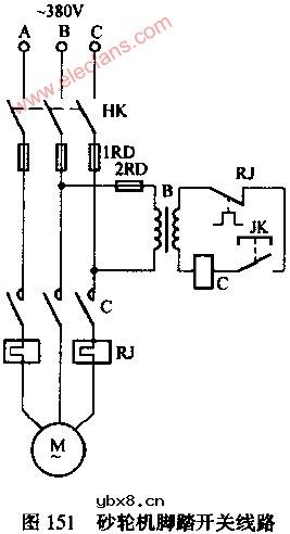 砂轮机脚踏开关电路图