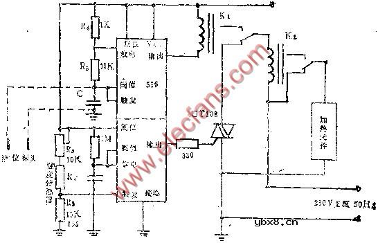 用双时基电路控制温度和液位电路图