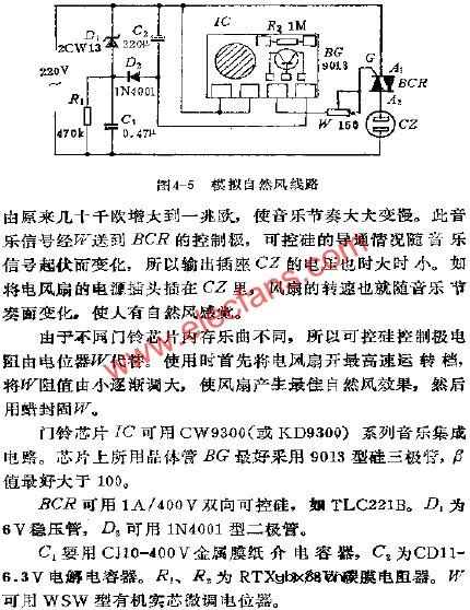 电风扇模拟自然风电路图