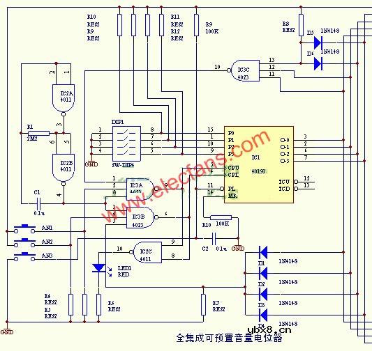 全集成电路制成的可预置的电子电位器