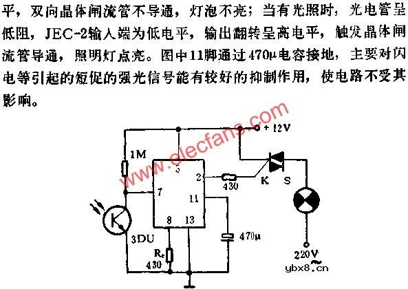 JEC-2组成光控自动照明线路图