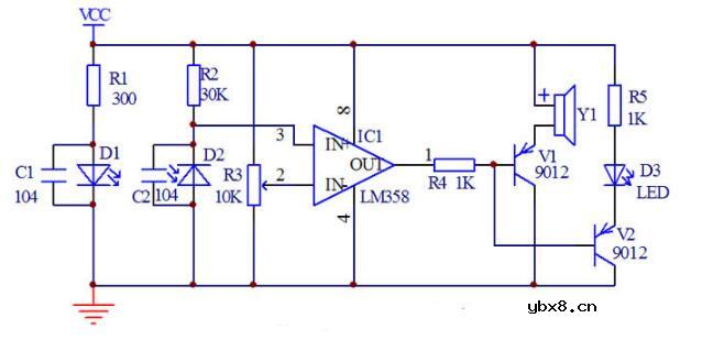 带有原理图和实物图的红外二极管感应报警电路设计与制作