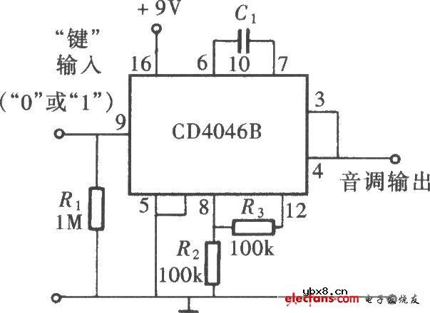 用CD4046组成的方波信号发生器