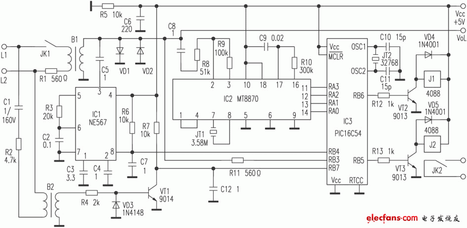 基于PIC16C54单片机的电话扩音器制作原理