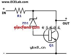 稳压二极管组成的基本稳压电路