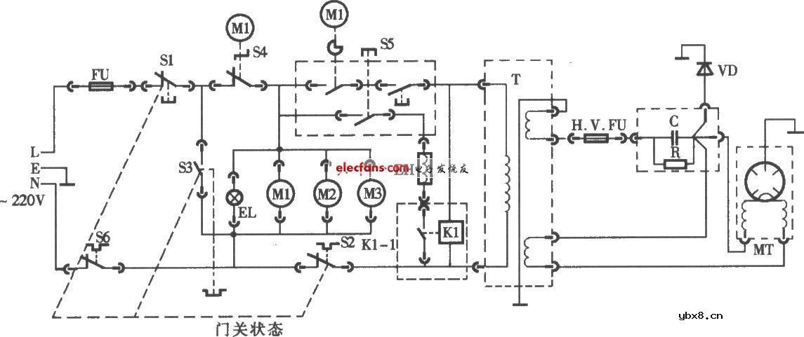 烧烤微波炉电路图