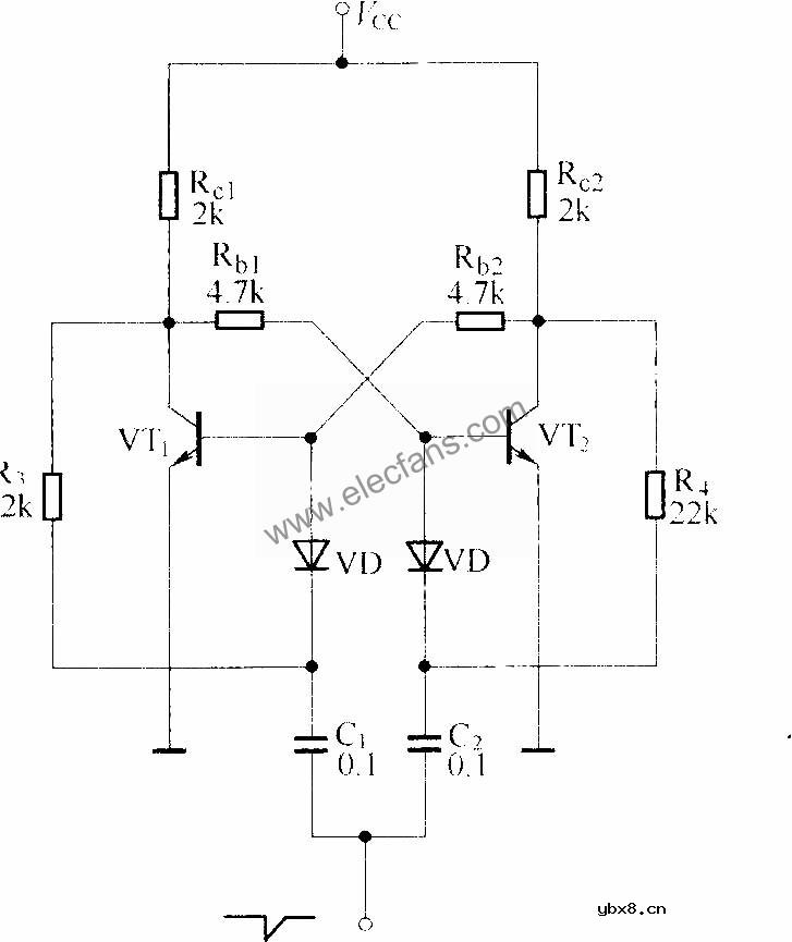 晶体管双稳态触发电路图