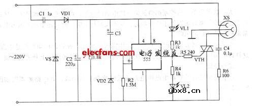 冰箱延时保护器电路