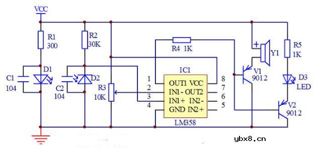 带有原理图和实物图的红外二极管感应报警电路设计与制作