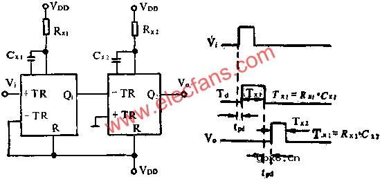 J210组成脉冲延迟电路图