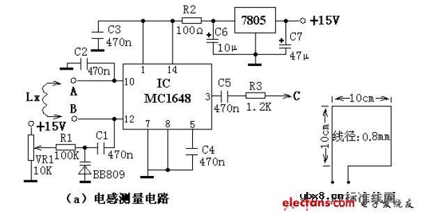 简单电感量测量装置电路
