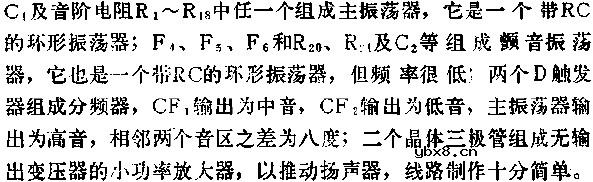 与非门、触发器组成电子琴线路图
