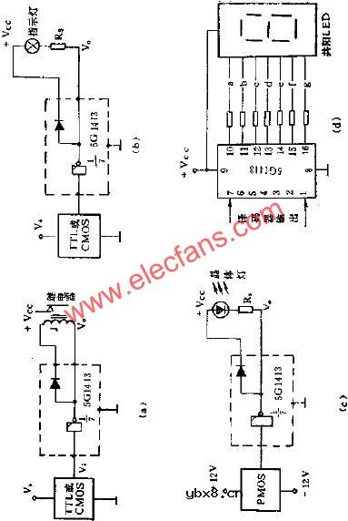 5G1413大功率LED数码管驱动电路图