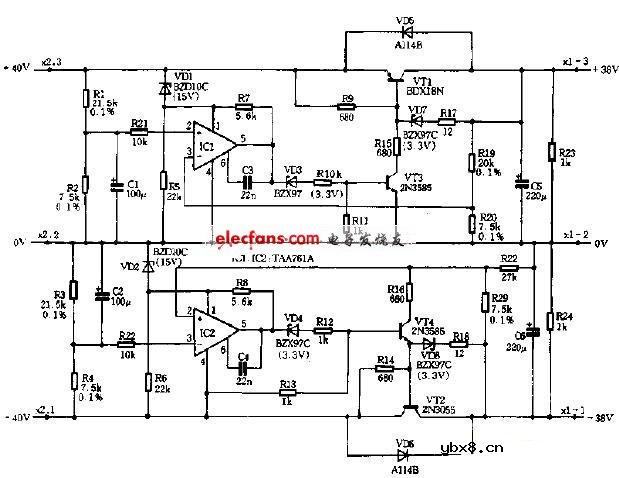 采用放大器等器件制作的稳压电路