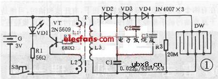 多种电蚊拍电路图及维修