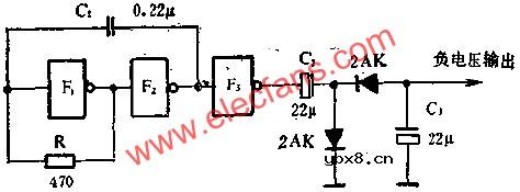 与非门组成负电源发生器电路图
