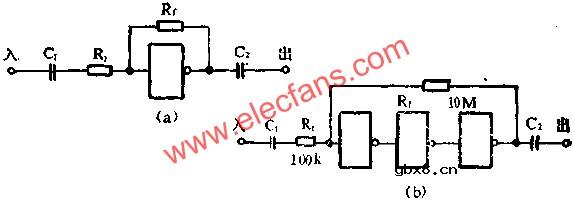 CMOS非门组成线性放大器电路图