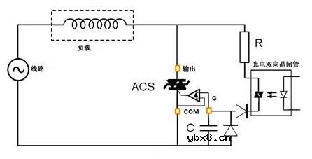 双向晶闸管实现ACS交流开关触发电路