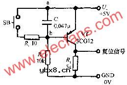 ICM7217A构成的上电自动复位及手动复位电路