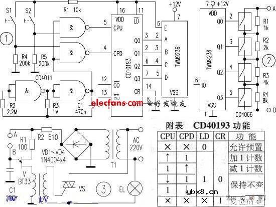 无线遥控加减电阻网络电路图
