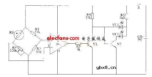 湿度指示器电路图及其工作原理