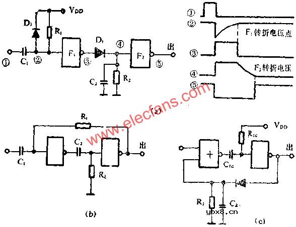 门电路组成单稳态电路图