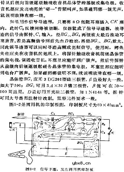 简易信号寻迹、发生两用机电路图