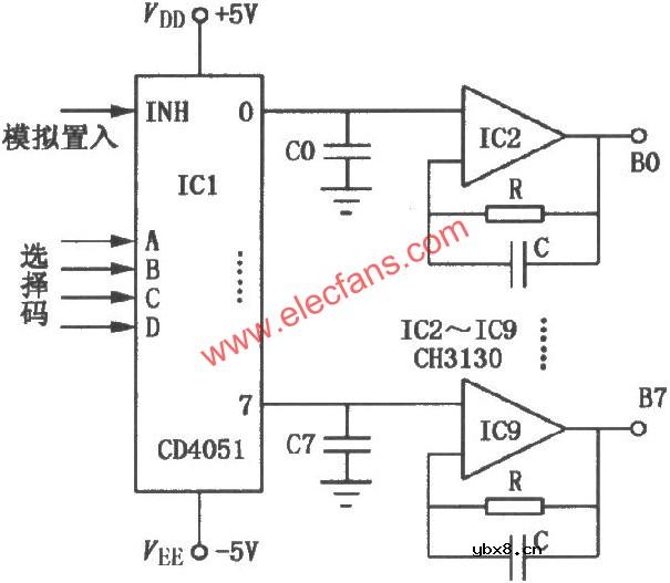 CD4051、CH3130组成的多通道解调器
