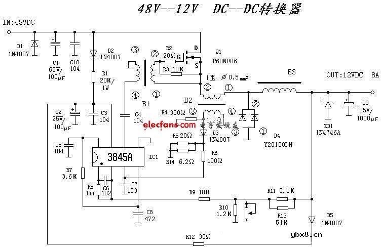 解析经典电动车电源转换器电路