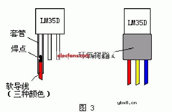一个元件制作的数显温度计电路