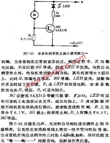 录音机快倒快进终止指示器电路图2例