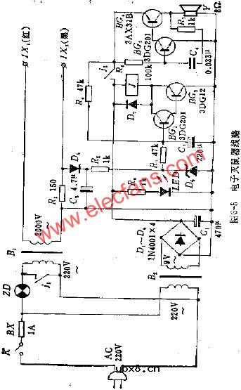 环保的电子灭鼠器电路图