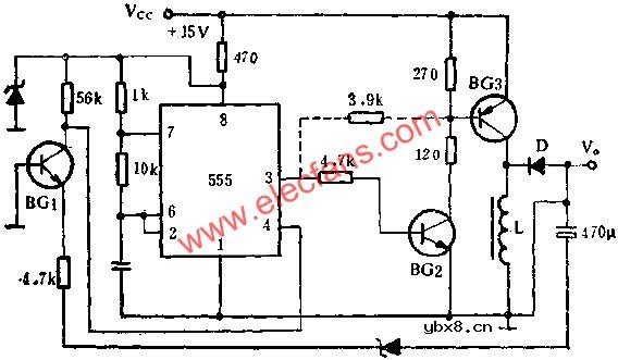 时基集成电路组成正电源变不同的负电源电路图