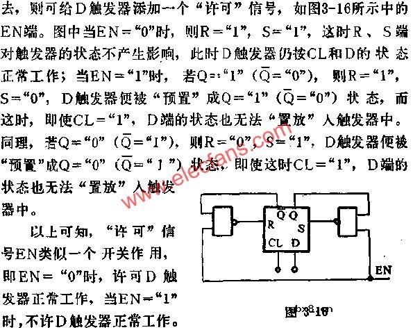 D触发器加“许可”信号电路图
