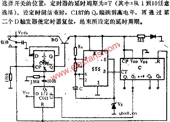 时基集成电路组成长延时电路图