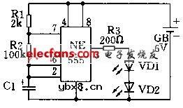 NE555闪烁发光电路