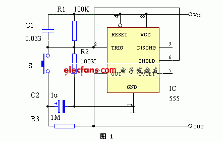 基于NE555的单键双稳电子开关电路